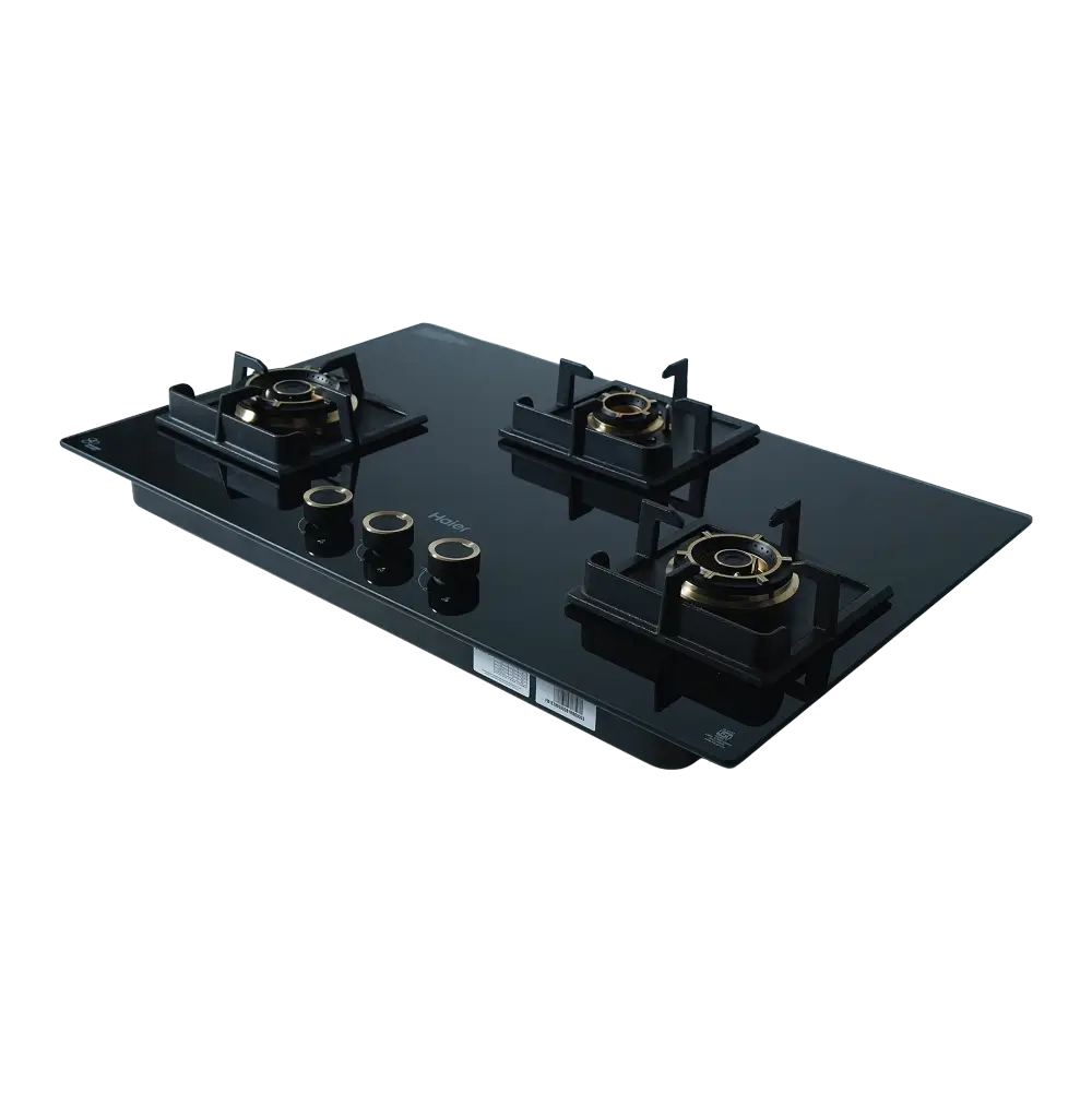 Haier 3 Burner Hybrid-Hob with Full brass burner & metal Knobs